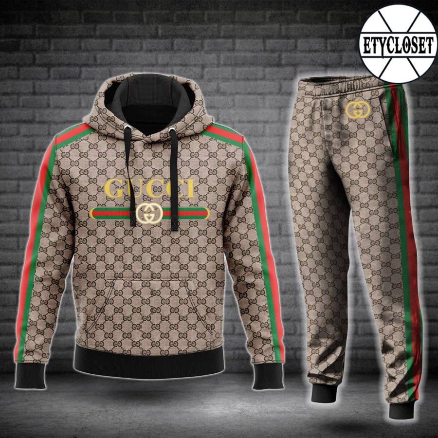 Gucci stripe hoodie sweatpants pants hot 2023 luxury brand clothing clothes outfit for men 28 Hoodie Long Pants 3D Set