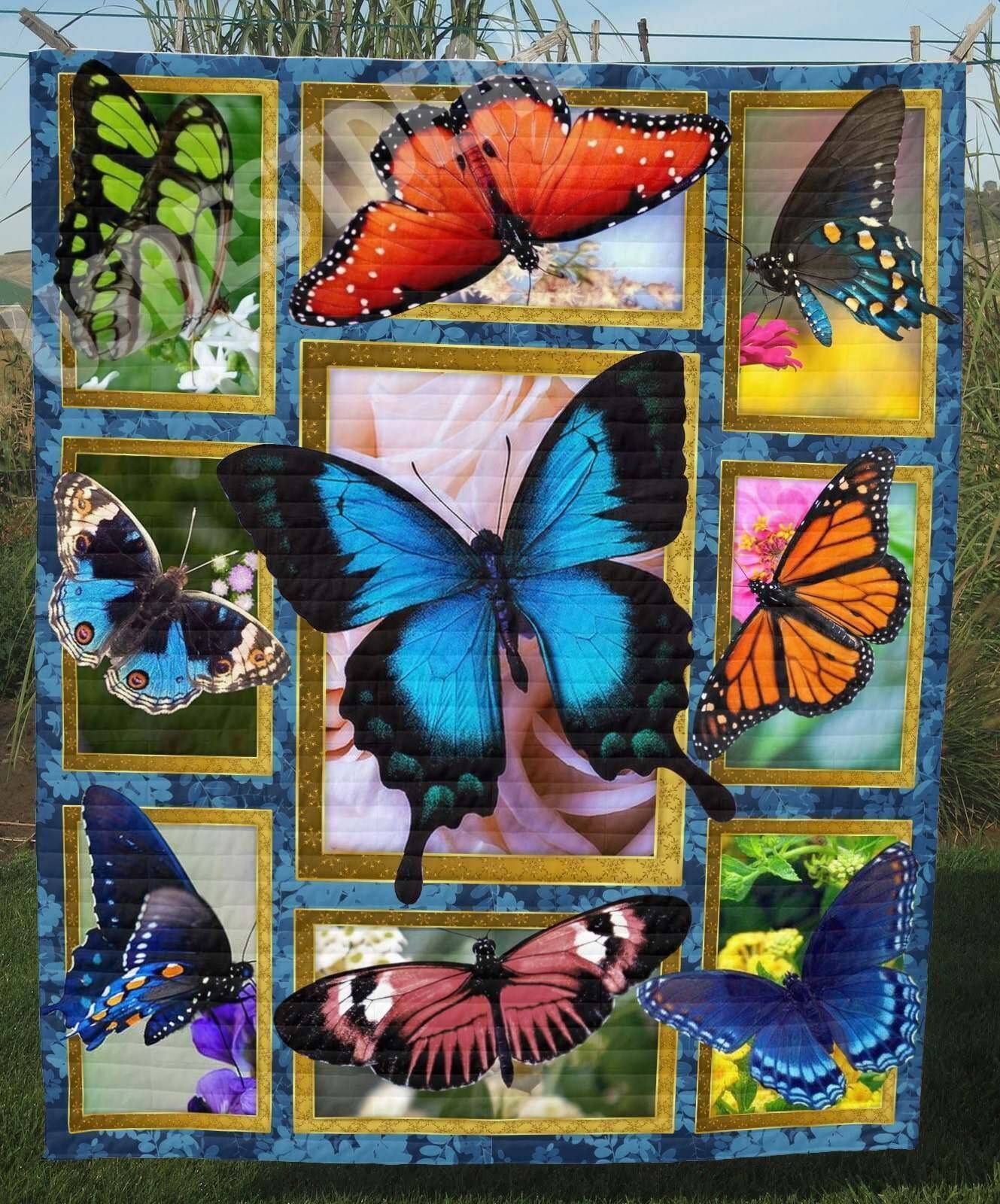 Butterfly beautiful lovely butterfly 3d customized  Quilt - Collection Home Decor bedspread duvet blanket Creative bedroom spread comforter coverlet