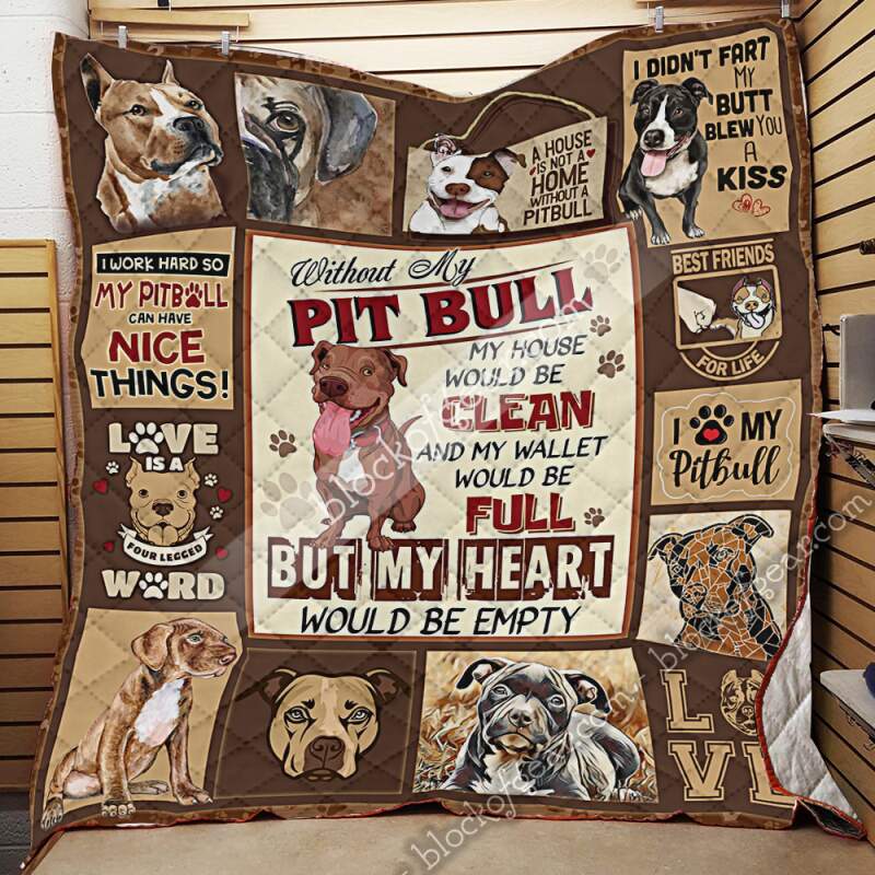 I love my pitbull 3d   Quilt - Collection coverlet comforter Creative bedroom Home Decor bedspread duvet spread blanket