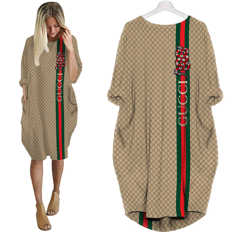 Gucci snake batwing pocket dress luxury brand clothing clothes outfit for women ht Batwing Pocket Dress