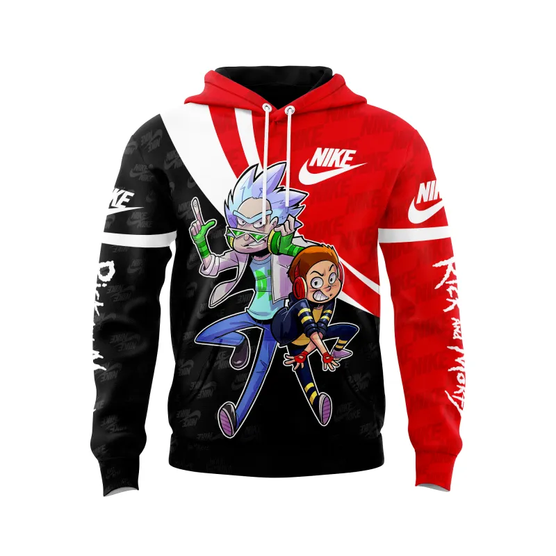 Nike rick and morty red black unisex hoodie outfit for men women luxury brand clothing special gift Hoodie 3D