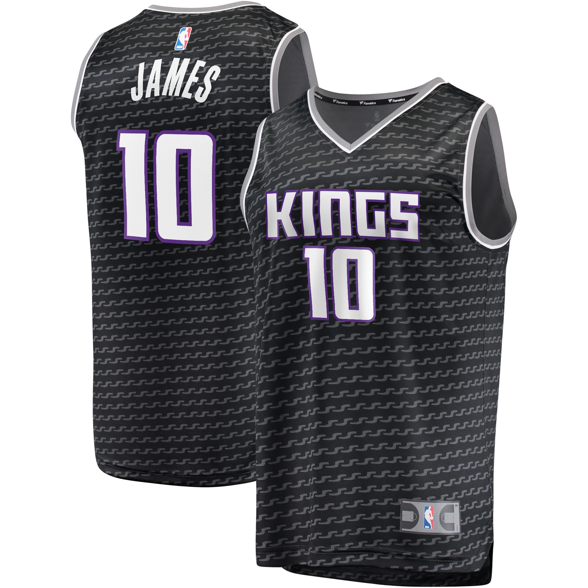 Justin james sacramento kings fanatics branded fast break player jersey black statement edition Baseball NBA Jersey Replica Gift For Fans Basketball NBA Sports