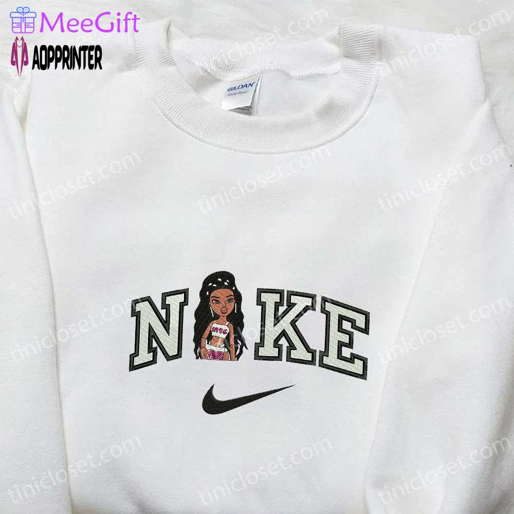 1996 bratz doll x nike embroidered sweatshirt: cartoon hoodie perfect family gifts Embroidered Shirt
