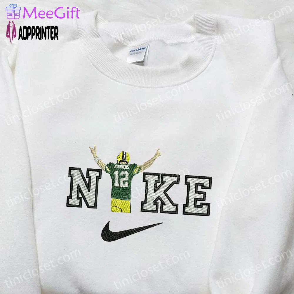 Aaron rodgers x nike nfl embroidered shirt sweatshirt & hoodie: sport-inspired nike gear Embroidered Shirt