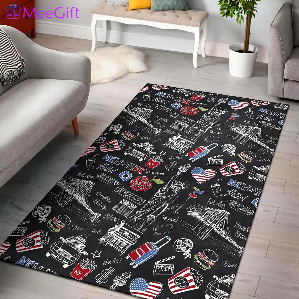 African kente print pattern area rug living room rug home decor Rectangle Rug