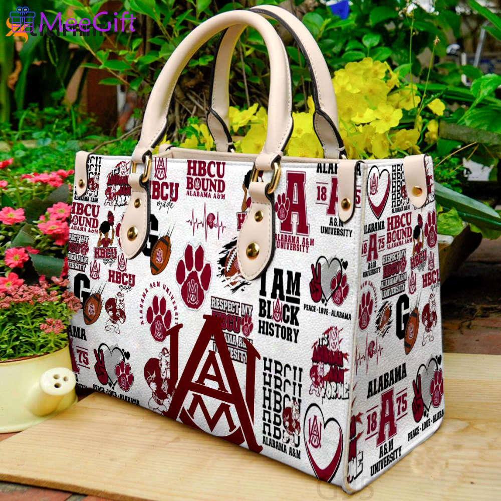 Alabama a&m bulldogs 1 leather handbag gift for women 745 Women Leather Hand Bag