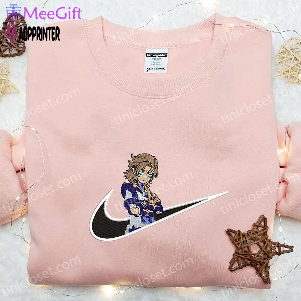 Albedo x nike swoosh & genshin impact embroidered shirts: stylish & nike inspired Embroidered Shirt