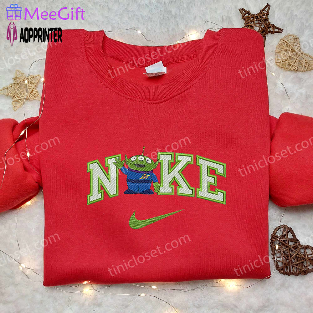 Alien toy story x nike embroidered shirt – disneyland family shirts & inspired hoodie Embroidered Shirt