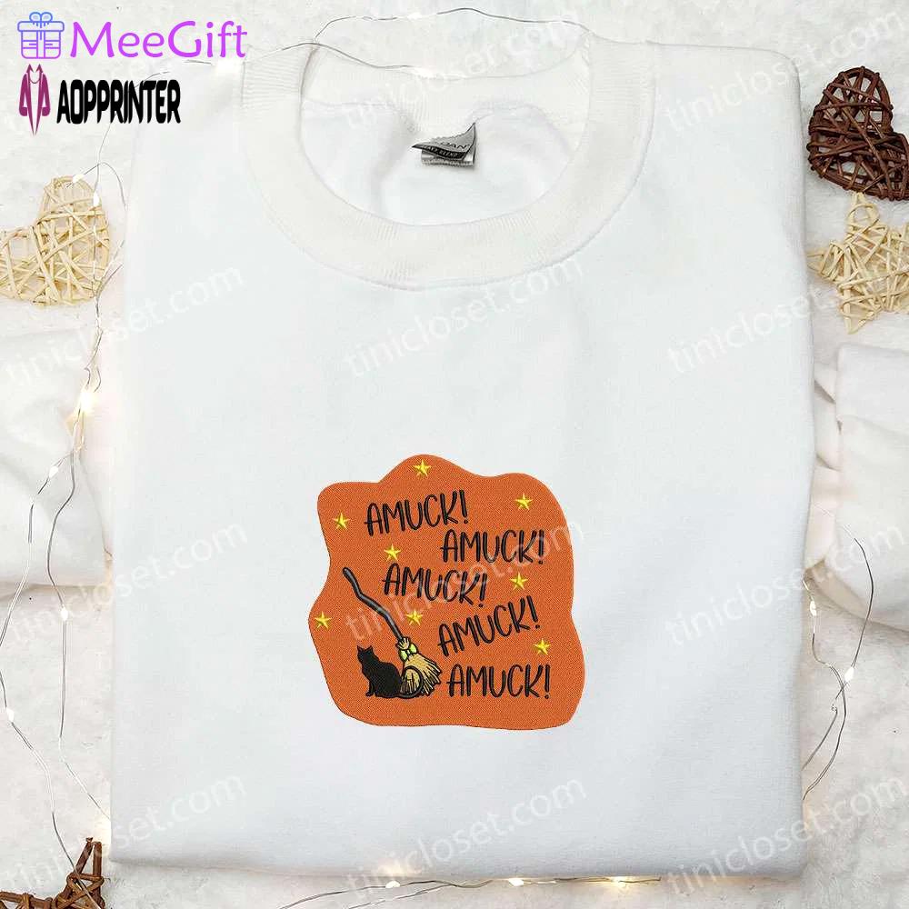 Amuck amuck amuck embroidered sweatshirt: halloween hoodie best gifts! Embroidered Shirt