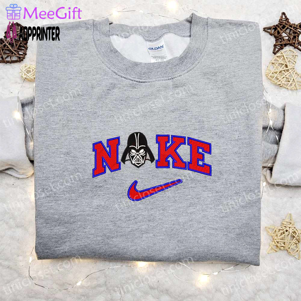 Anakin skywalker helmet x nike embroidered shirt: star wars & nike inspired design Embroidered Shirt