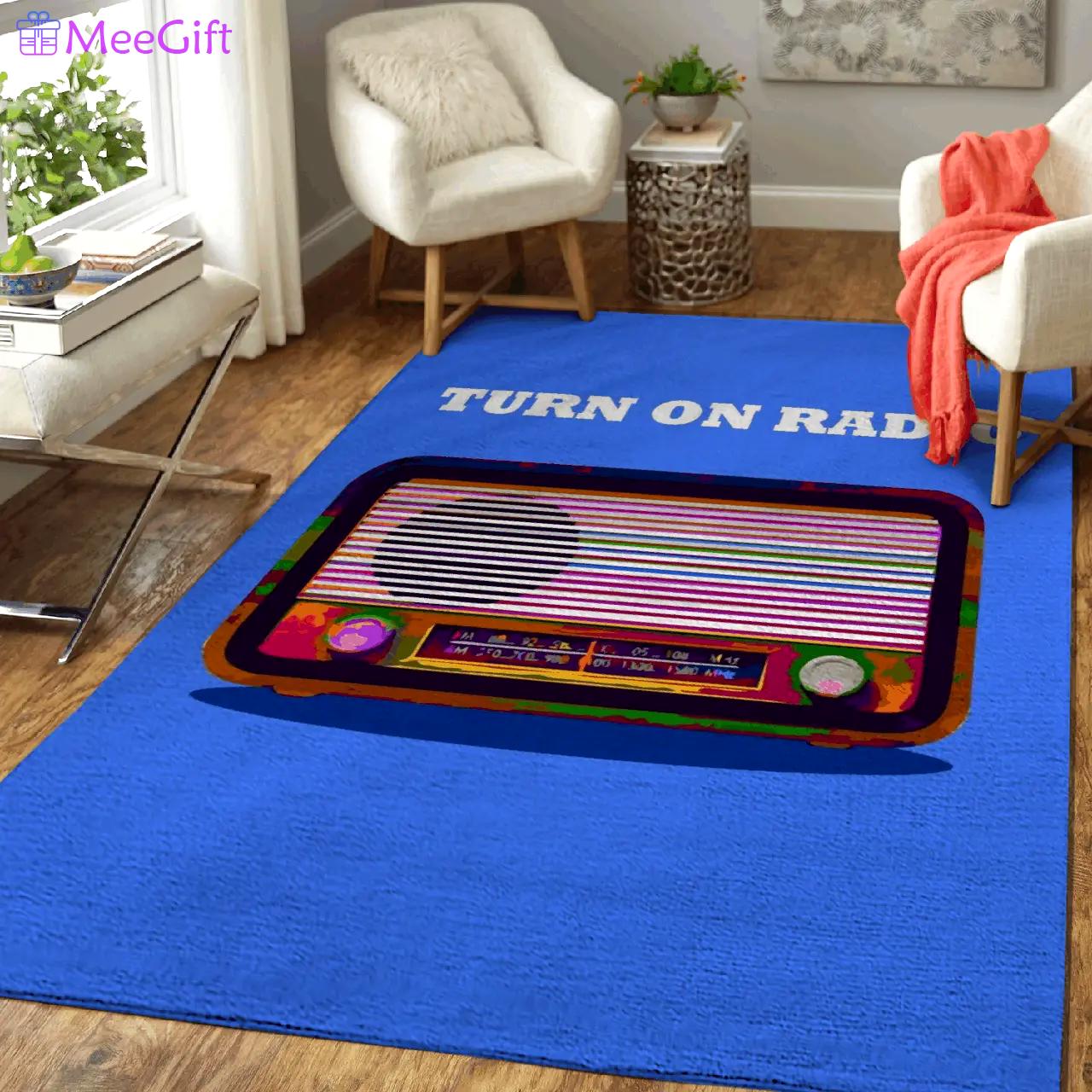 Ancient radio music area rug living room carpet rug regtangle carpet floor decor home decor Rectangle Rug