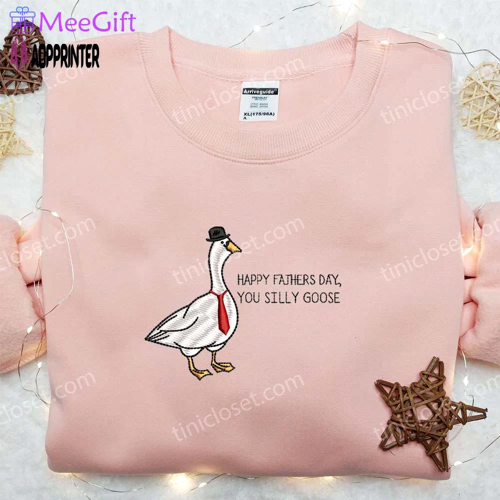 Animal embroidered shirt: silly goose happy father’s day gift Embroidered Shirt