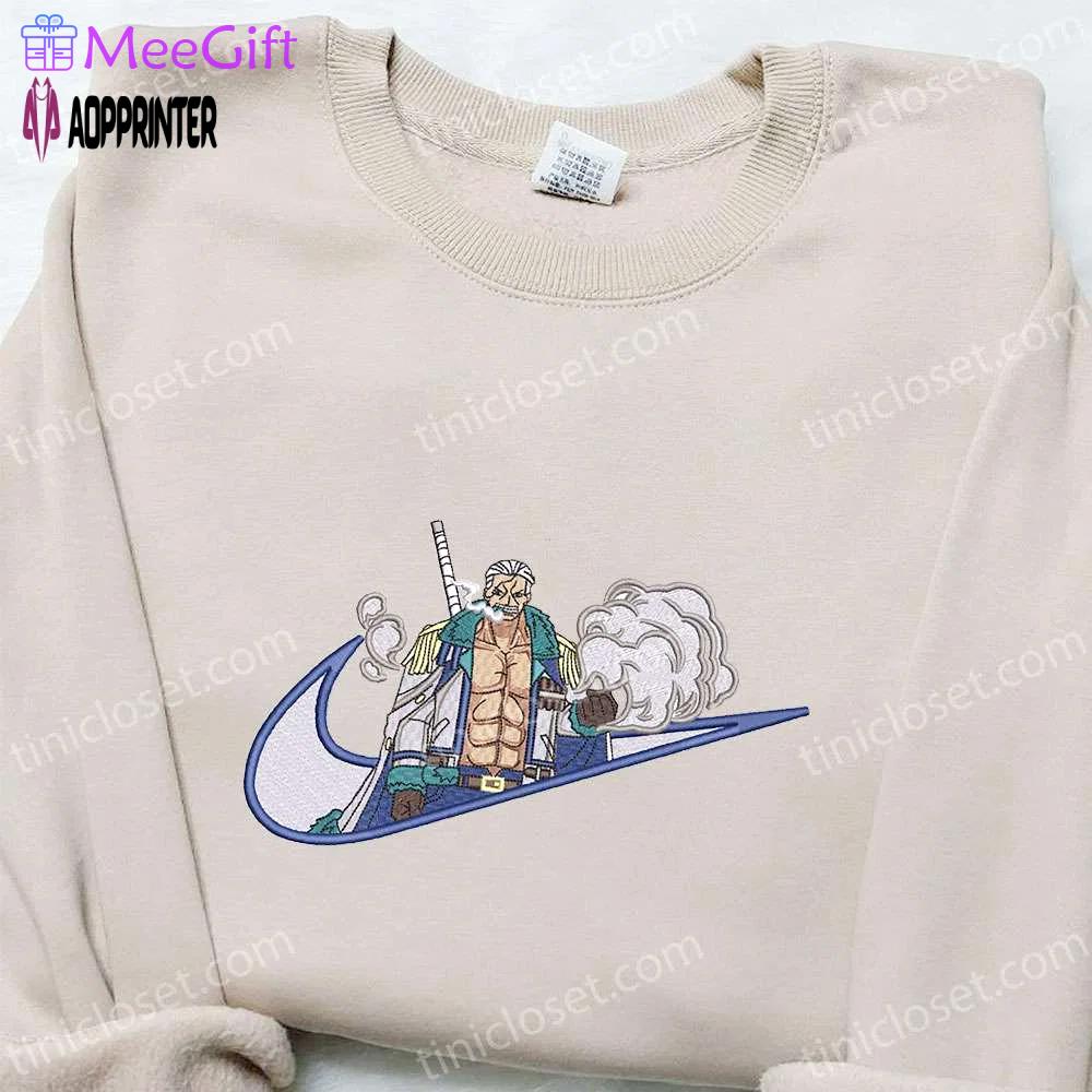 Anime embroidered shirt & hoodie: nike x smoker & one piece custom t-shirt Embroidered Shirt