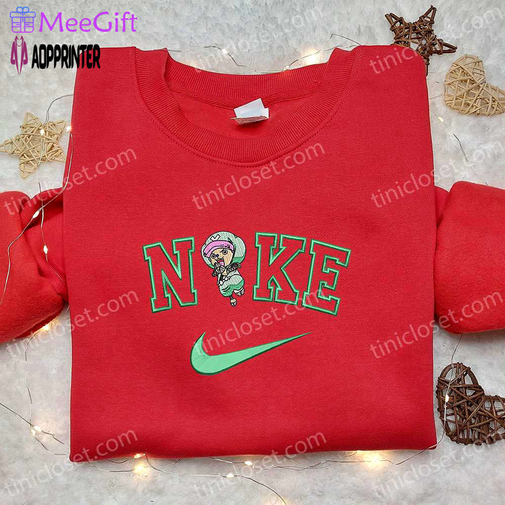 Anime embroidered shirt: tony chopper x nike & one piece nike inspired Embroidered Shirt