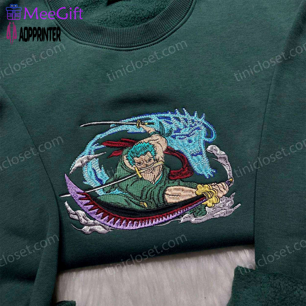 Anime sweatshirt & hoodie: zoro embroidered & one piece designs hot topic shirt Embroidered Shirt