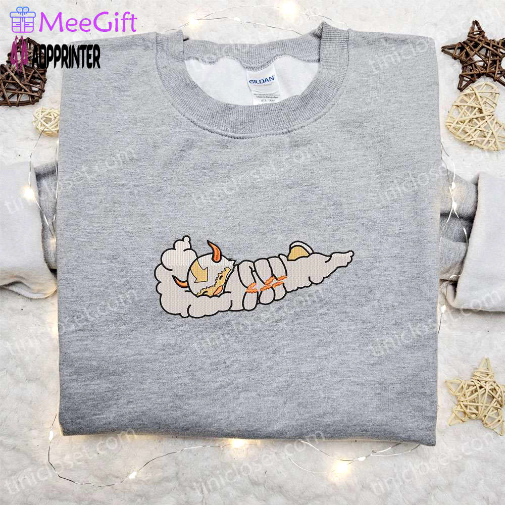 Appa cloud x nike swoosh anime sweatshirt: avatar & nike inspired embroidered shirt Embroidered Shirt