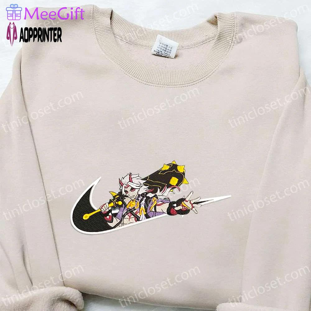 Arataki itto x swoosh game hoodie: nike inspired embroidered shirt perfect family gift ideas Embroidered Shirt
