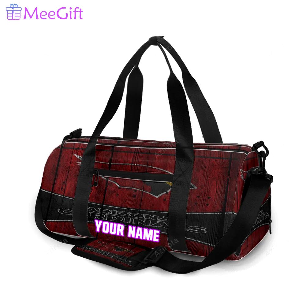 Arizona cardinals logo wooden personalized name travel bag gym bag 697 Travel Bag