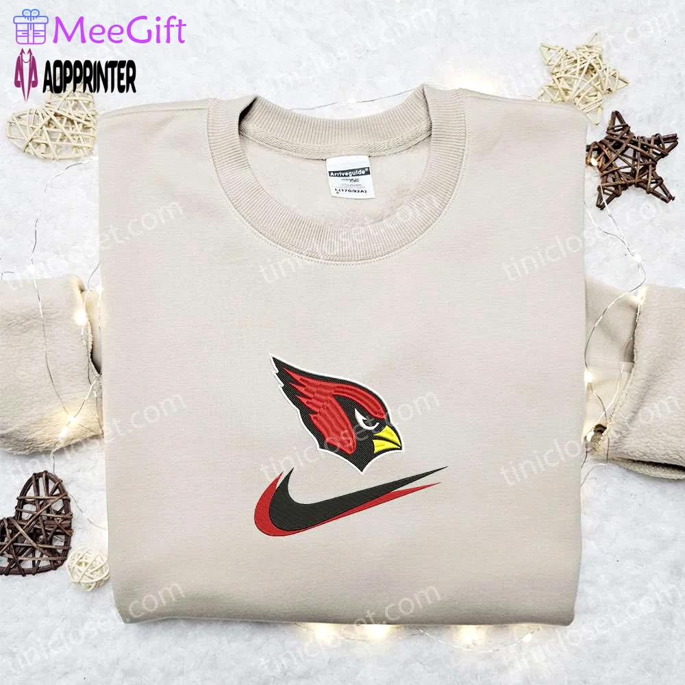 Arizona cardinals nike swoosh shirt & nfl sports hoodie – top fandom gift ideas Embroidered Shirt
