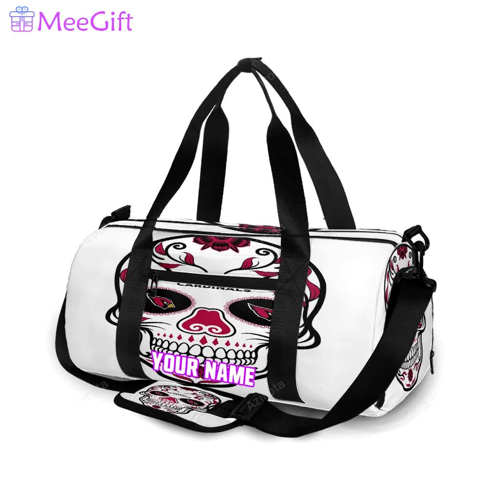 Arizona cardinals sugar skull v1 personalized name travel bag gym bag 1633 Travel Bag