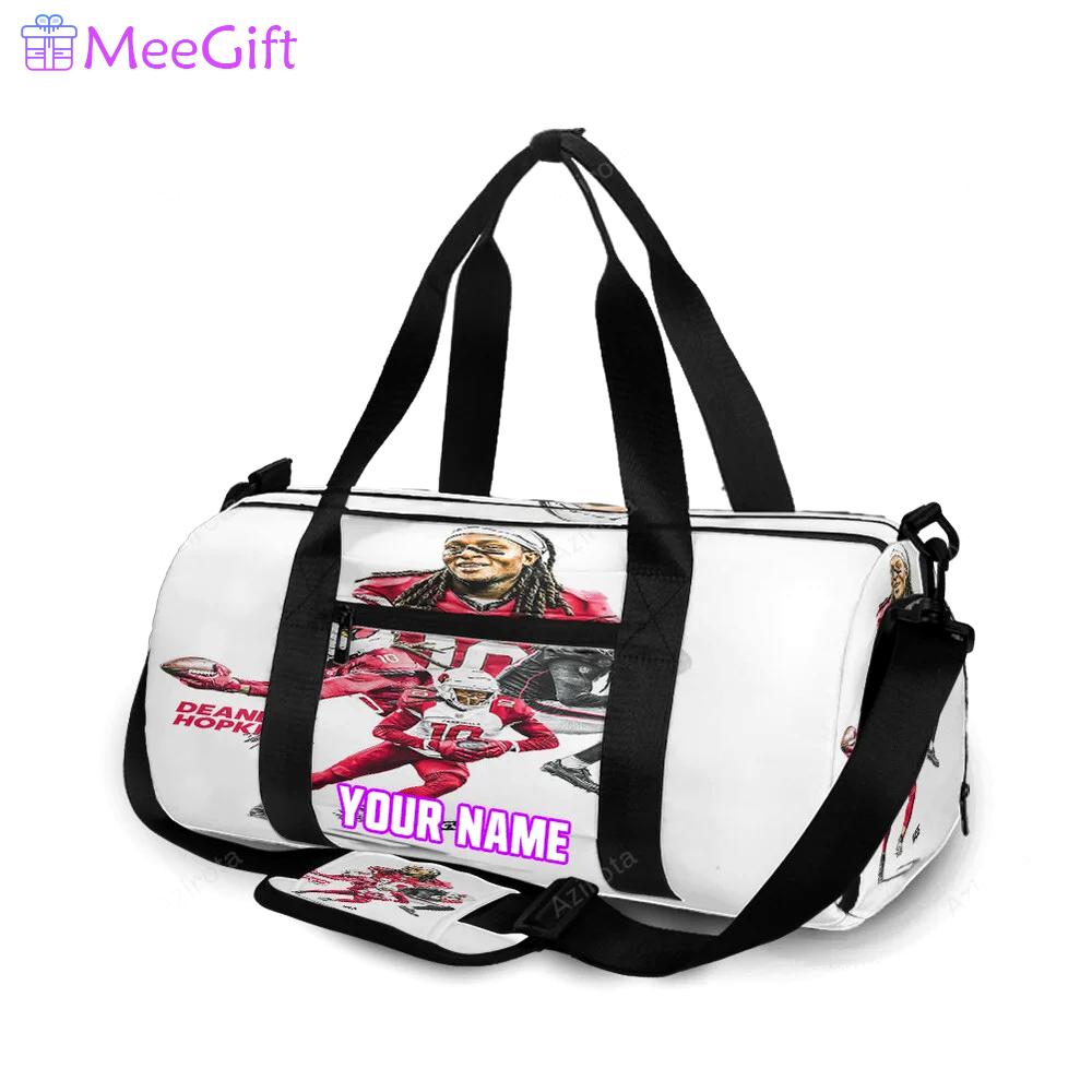 Arizona cardinals v2 deandre hopkins 10 personalized name travel bag gym bag 1823 Travel Bag