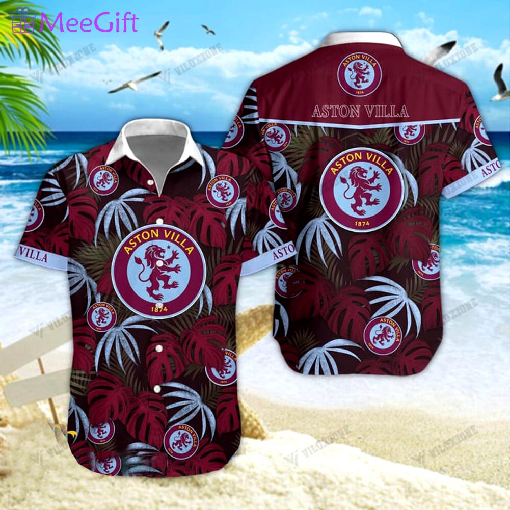 Aston villa fc 3d hawaiian shirt custom name beach for men women fans Hawaii Shirt Shorts & Flip Flops