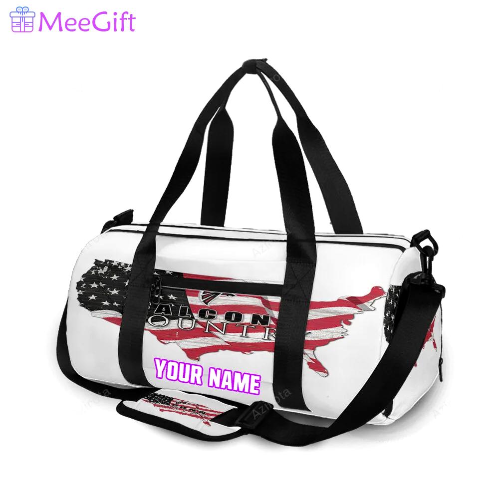 Atlanta falcons country map personalized name travel bag gym bag 154 Travel Bag