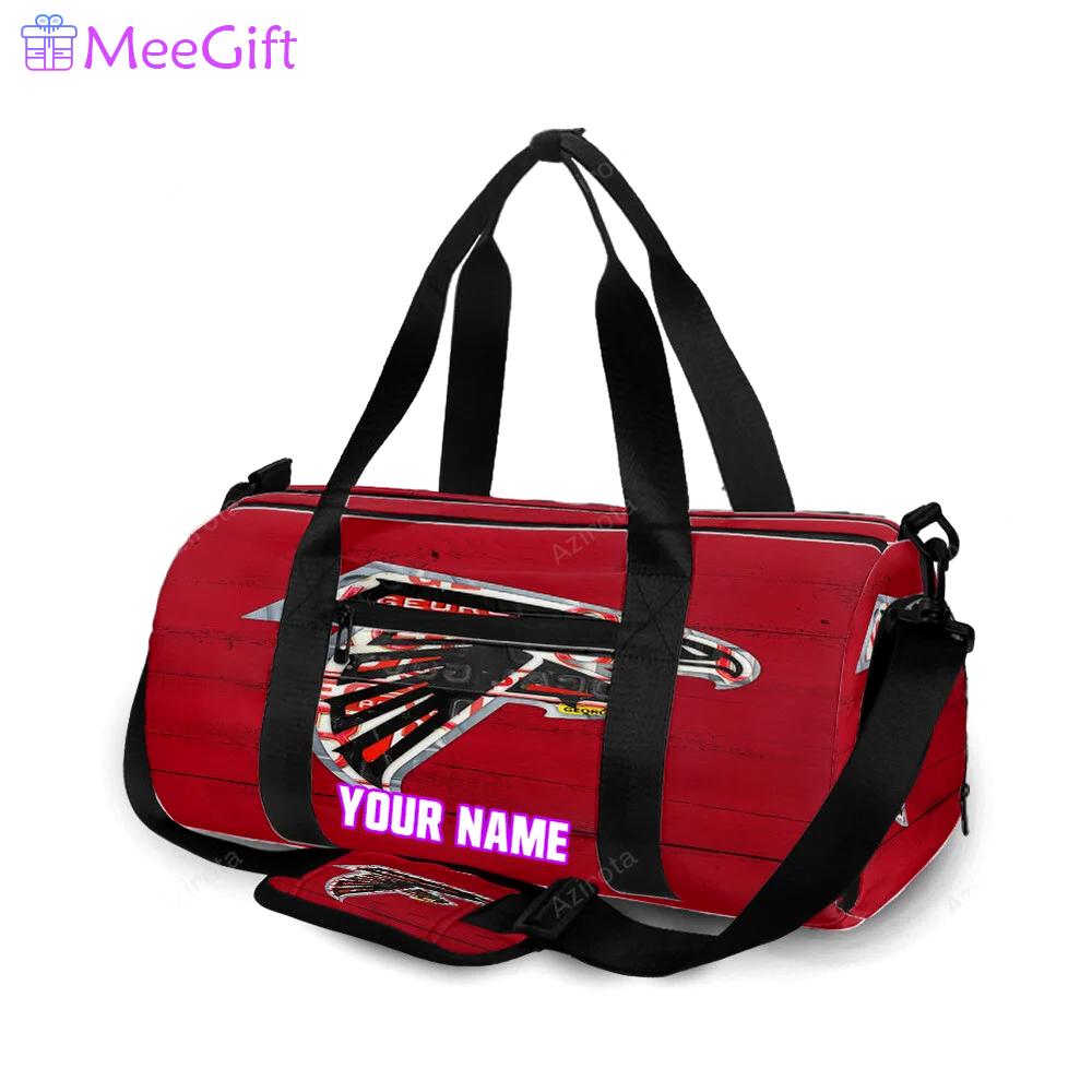 Atlanta falcons wood texture3 personalized name travel bag gym bag 924 Travel Bag