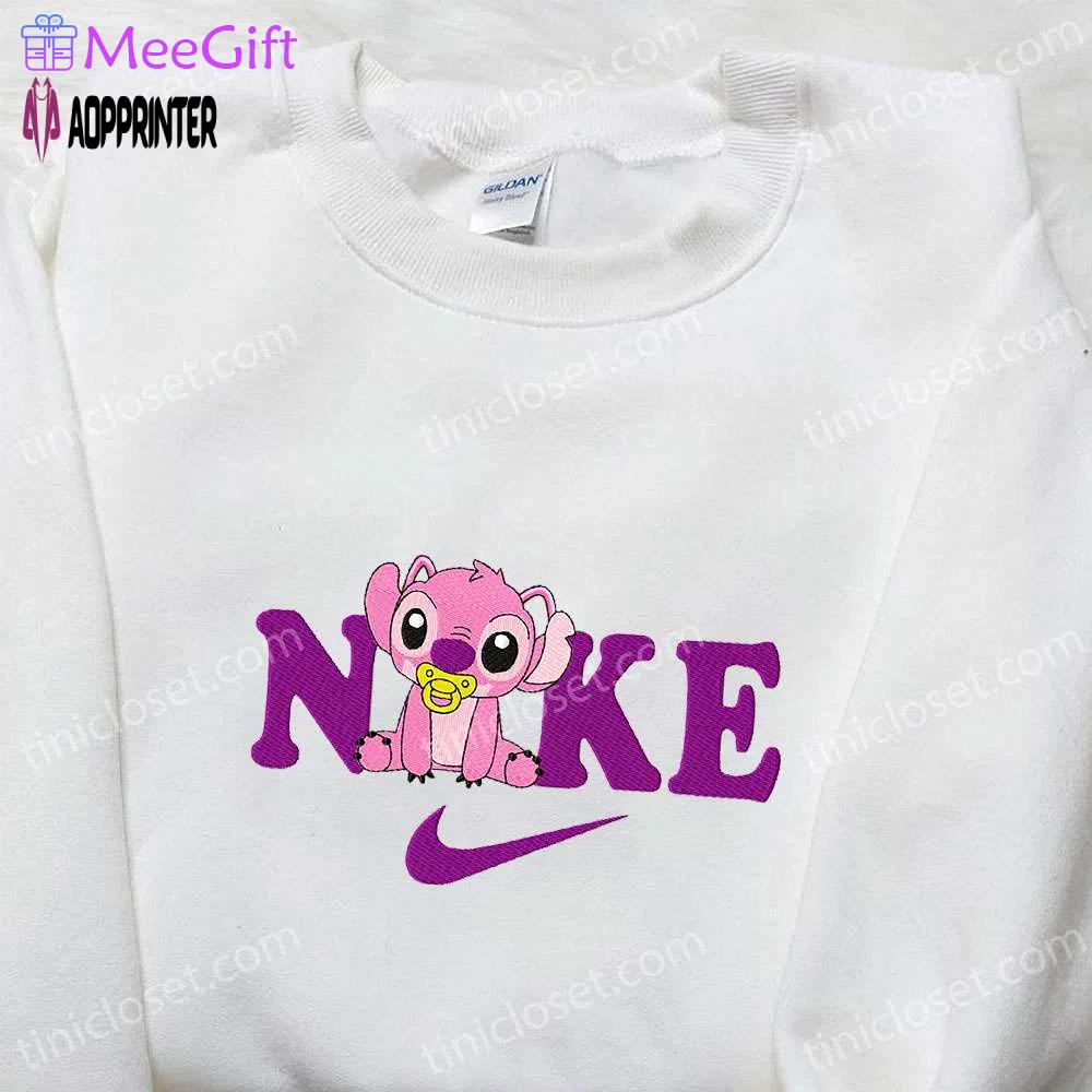 Baby angel x nike cartoon sweatshirt: best nike inspired embroidered shirt perfect birthday gift Embroidered Shirt