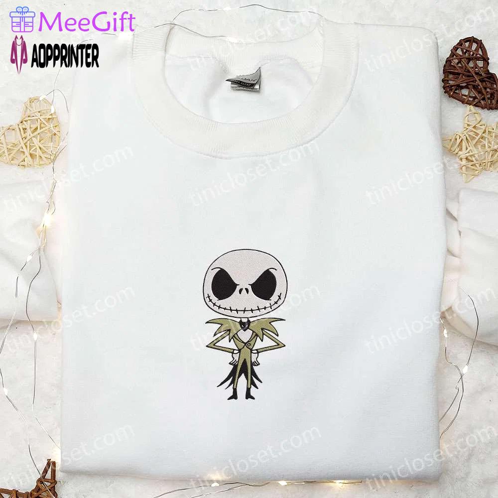 Baby jack skellington embroidered sweatshirt: nightmare before christmas hoodie – best halloween gift ideas Embroidered Shirt