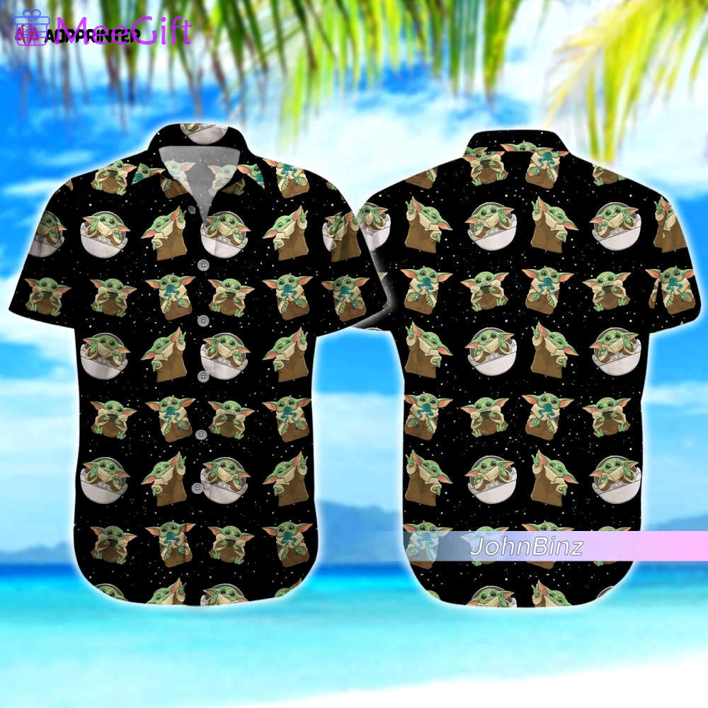 Baby yoda shirt: hawaiian button star wars aloha shirts – perfect vacation gift for her Hawaii Shirt