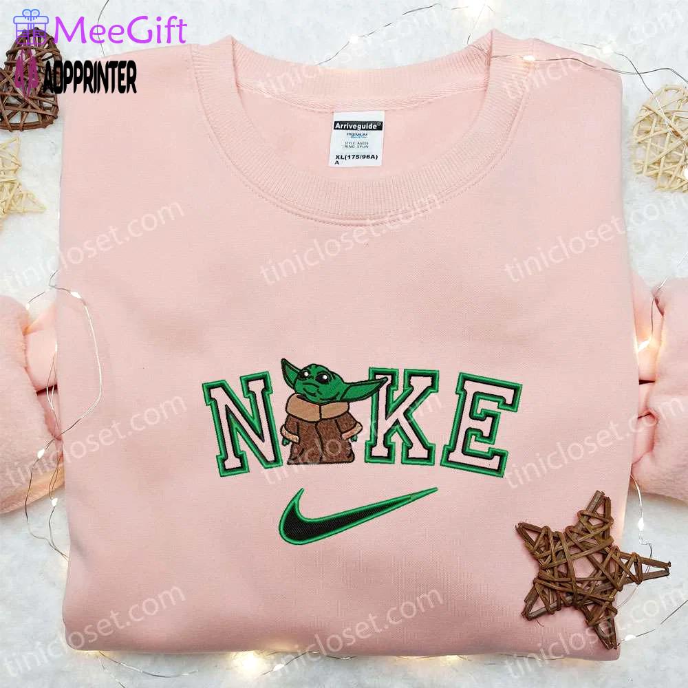 Baby yoda x nike star wars movie embroidered shirt – unique nike inspired design Embroidered Shirt