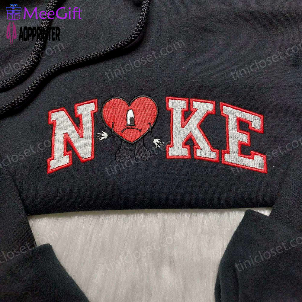 Bad bunny custom nike embroidered shirt – trending and unique design Embroidered Shirt