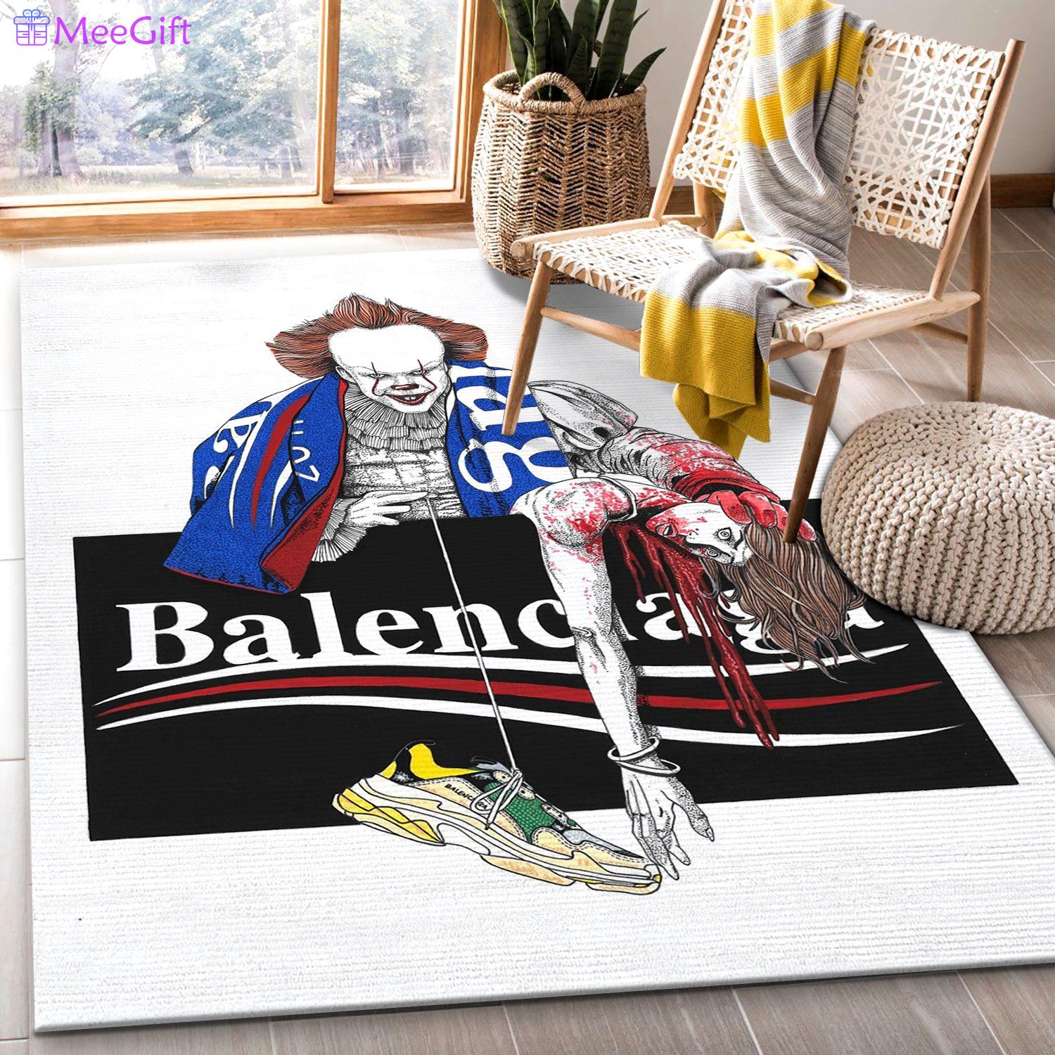 Balenciaga it logo type 589. Upgrade Your Living Room with Luxury Home Decor: Area Carpets, Floor Decor, Door Mats, and Hot Gift Items with style a High-End Fashion Brand Rectangle Rug