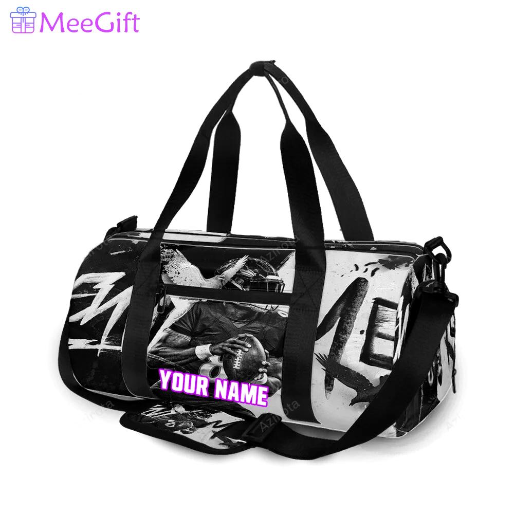 Baltimore ravens lamar jackson 8 v18 personalized name travel bag gym bag 1169 Travel Bag