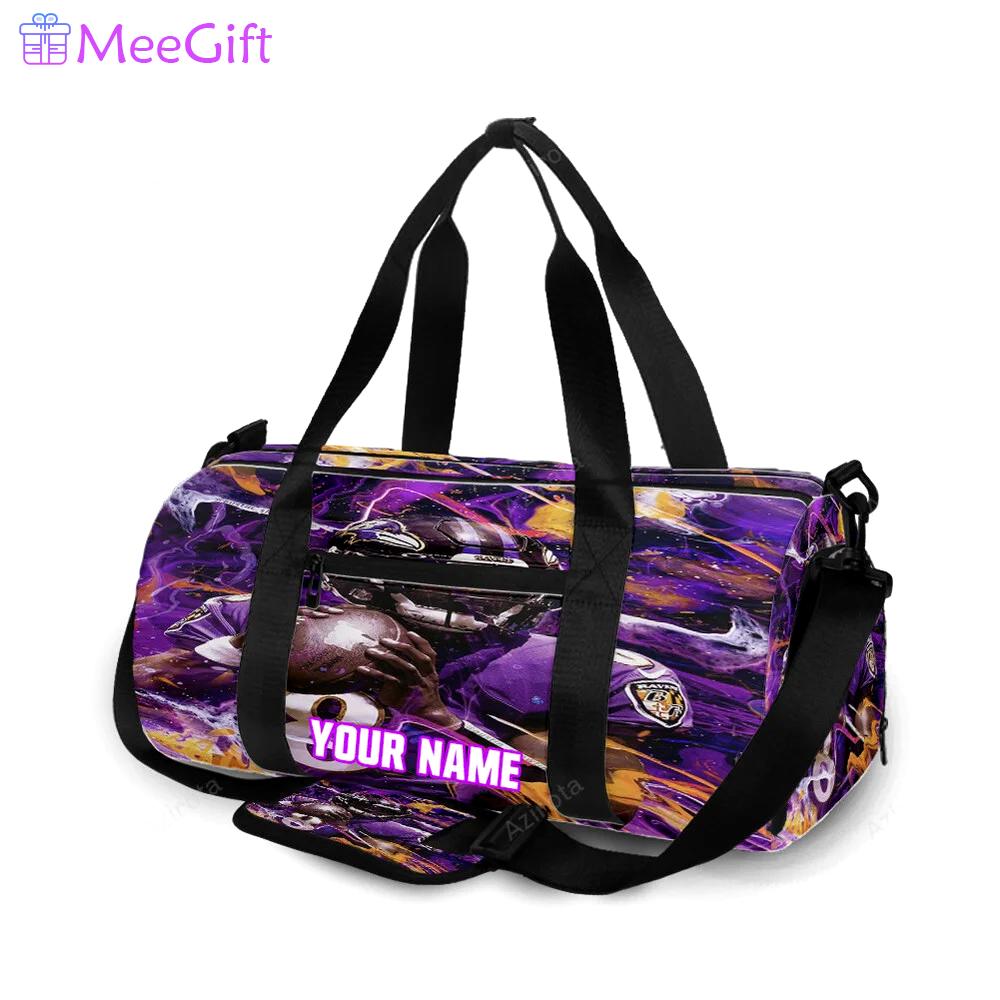 Baltimore ravens lamar jackson 8 v6 painting personalized name travel bag gym bag 1170 Travel Bag
