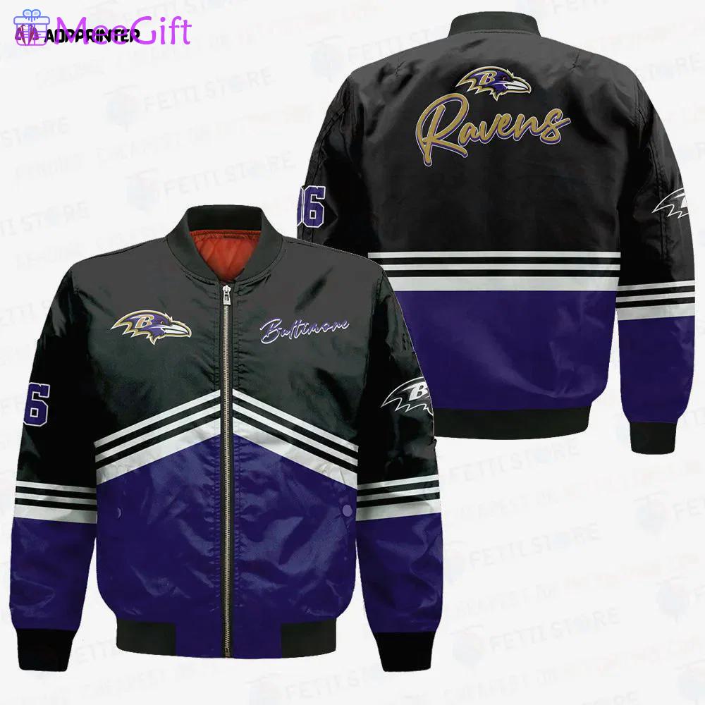 Baltimore ravens – national football league aop bomber jacket v4 Bomber Jacket