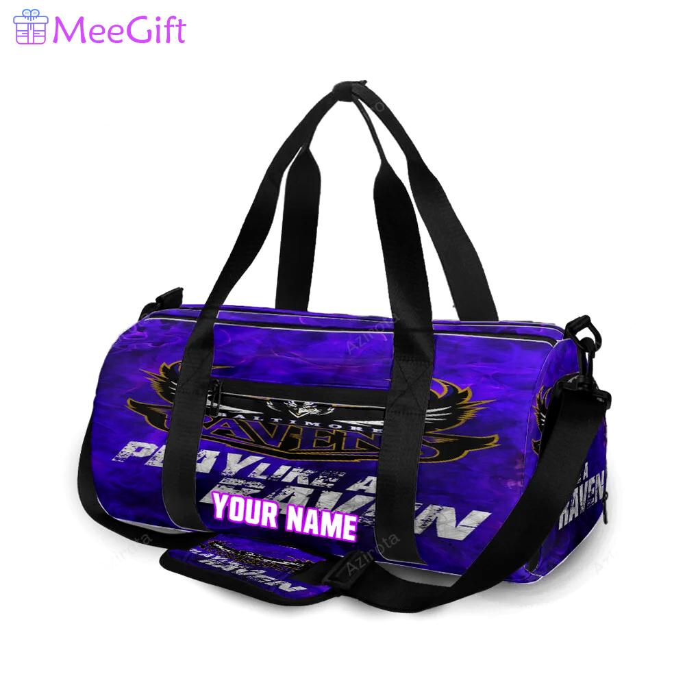 Baltimore ravens play like a raven personalized name travel bag gym bag 1800 Travel Bag