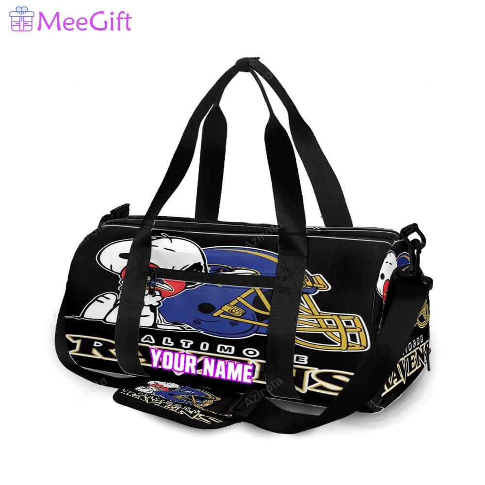 Baltimore ravens snoopy heart personalized name travel bag gym bag 131 Travel Bag