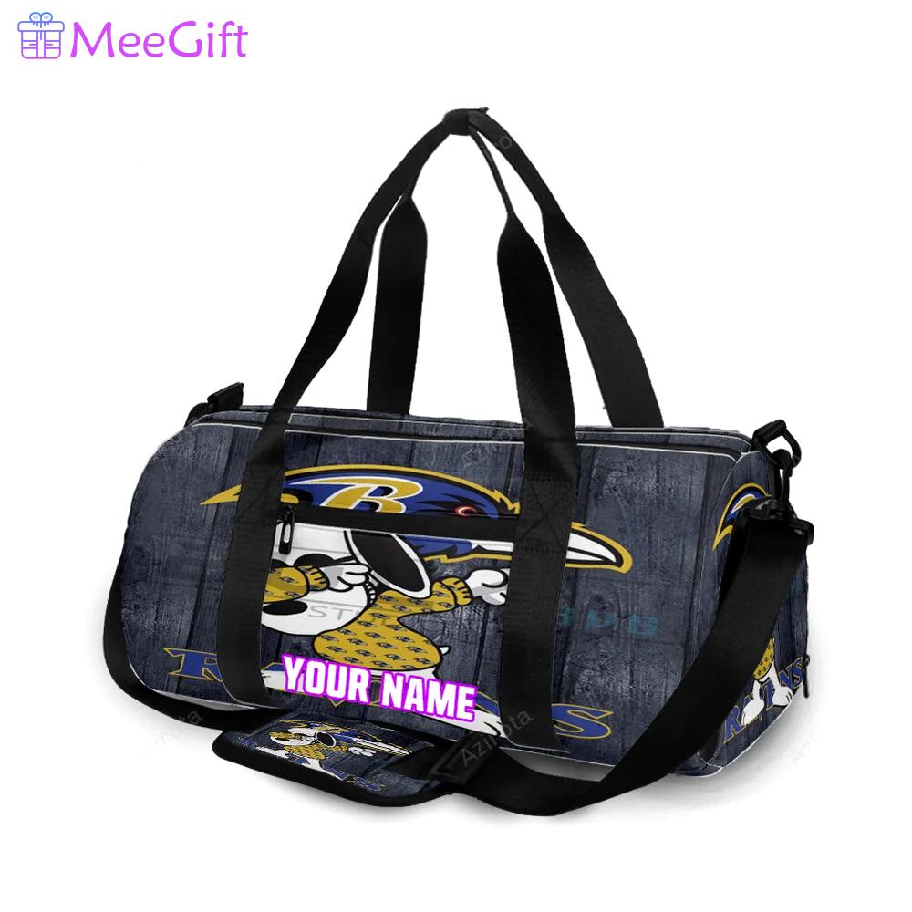 Baltimore ravens snoopy v2 personalized name travel bag gym bag 1023 Travel Bag