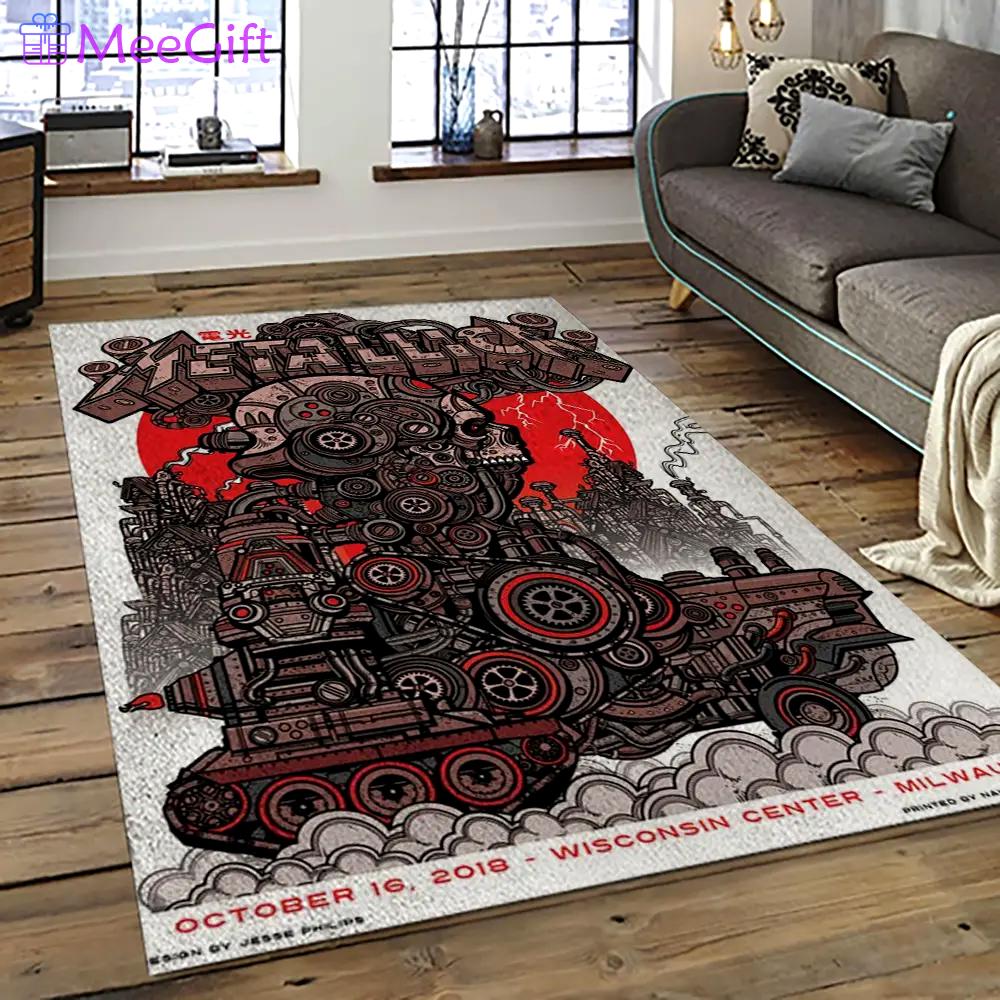 Band metallica music carpet rectangle area rug for living room bedroom decor ma35 Rectangle Rug
