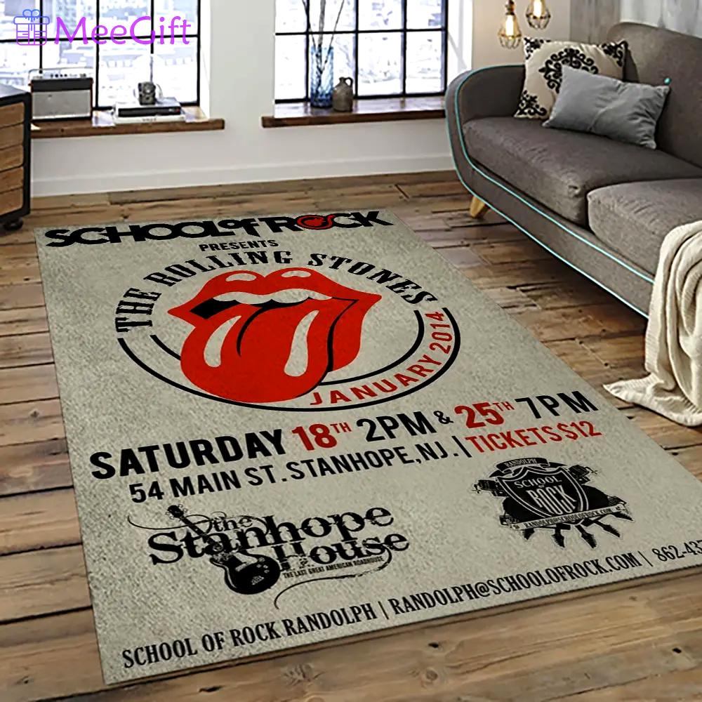 Band the rolling stones music carpet rectangle area rug for living room bedroom decor trs19 Rectangle Rug