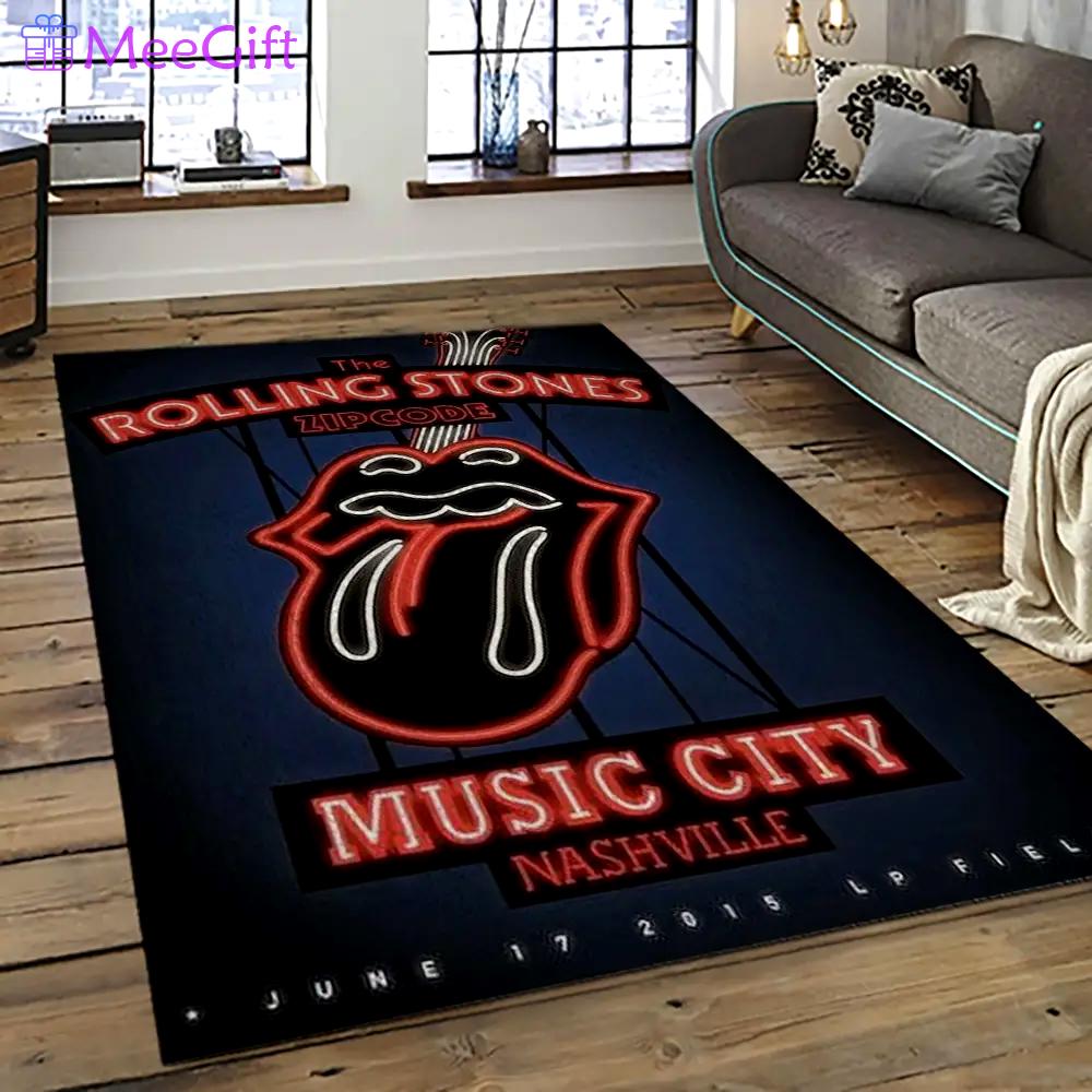 Band the rolling stones music carpet rectangle area rug for living room bedroom decor trs27 Rectangle Rug