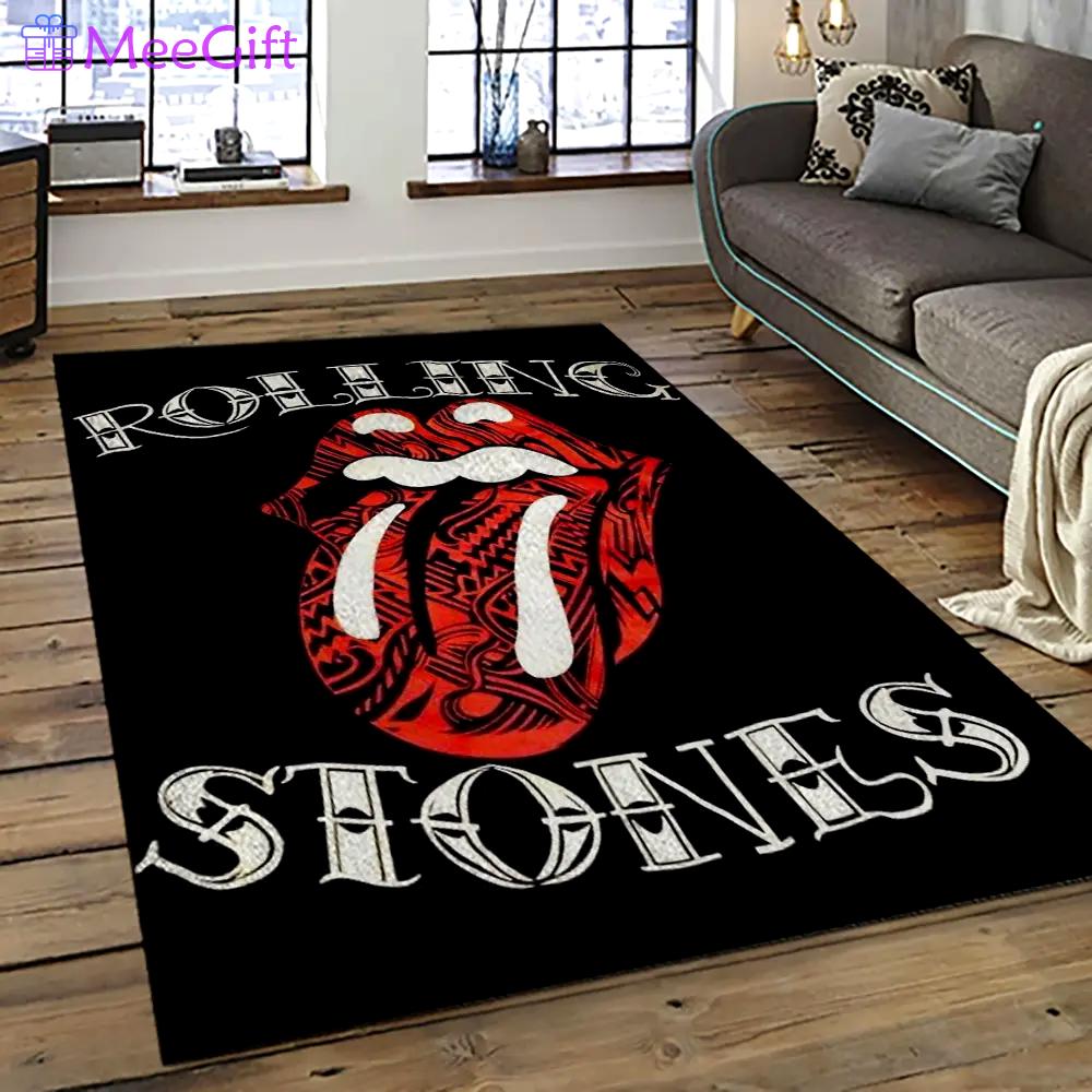Band the rolling stones music carpet rectangle area rug for living room bedroom decor trs72 Rectangle Rug