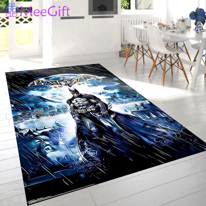 Batman dc comics video game arkham asylum key art area rug living room Rectangle Rug