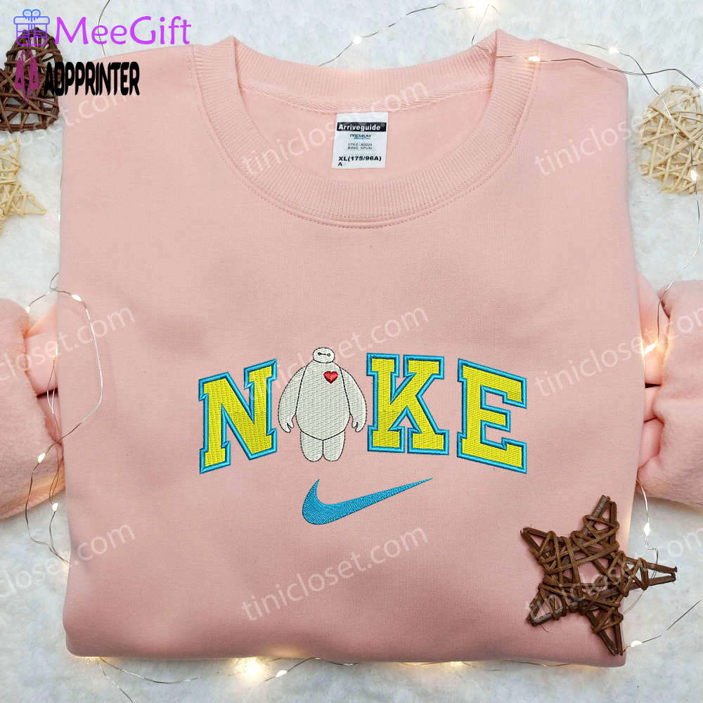 Baymax x nike swoosh embroidered shirt: official nike big hero 6 tee Embroidered Shirt