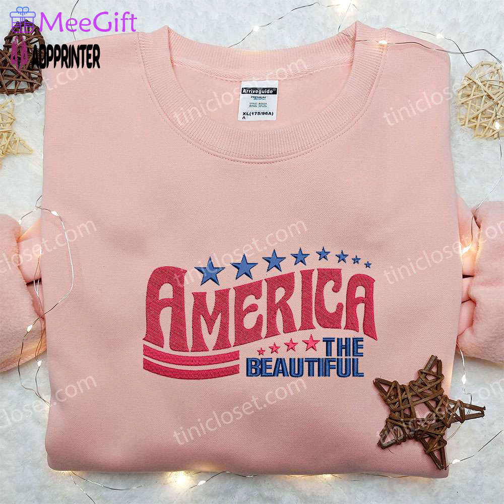 Beautiful america embroidered shirt: best patriotic gift for national day show your pride! Embroidered Shirt