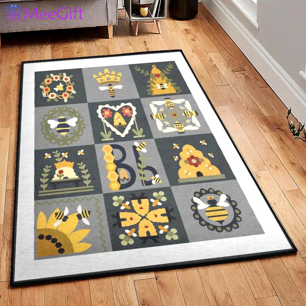 Beehive living room rugs, bee rug Rectangle Rug