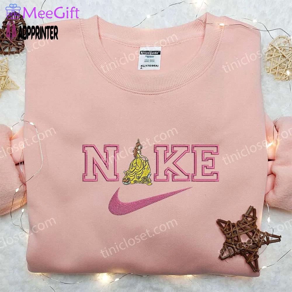 Belle x nike embroidered shirt: beauty and the beast inspired design by nike Embroidered Shirt