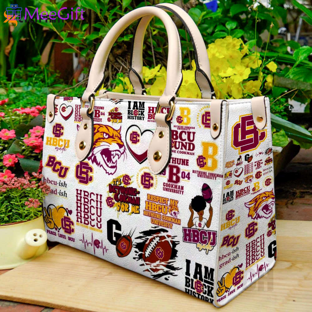 Bethune-cookman wildcats leather handbag  gift for women 4535 Women Leather Hand Bag